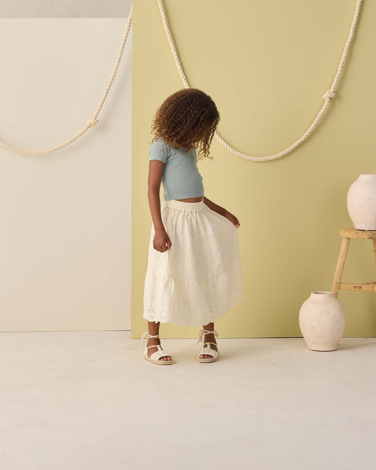 rylee + cru rose maxi skirt in ivory kids Little