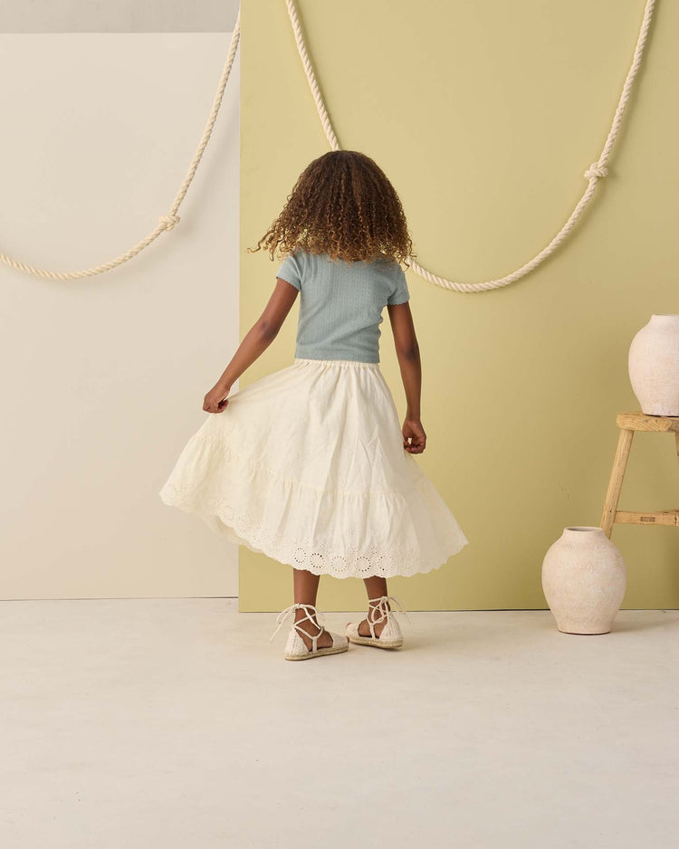 rylee + cru rose maxi skirt in ivory kids Little