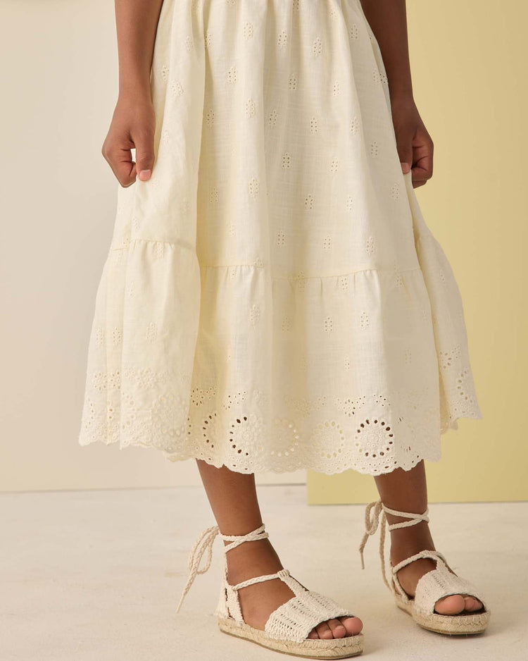 rylee + cru rose maxi skirt in ivory kids Little