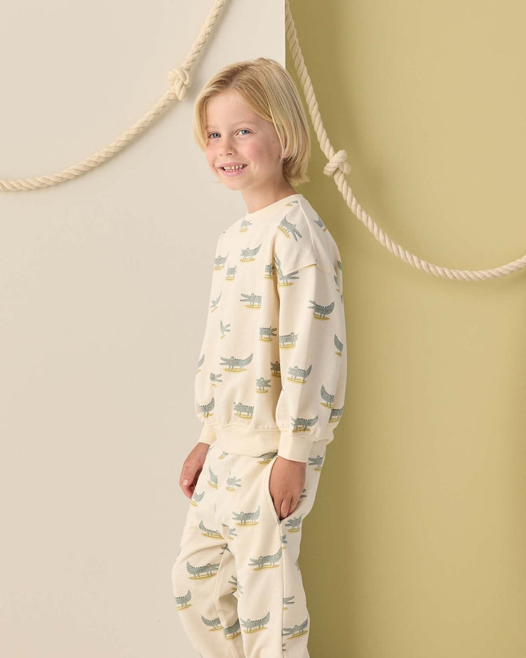 rylee + cru relaxed sweatshirt in alligators kids Little