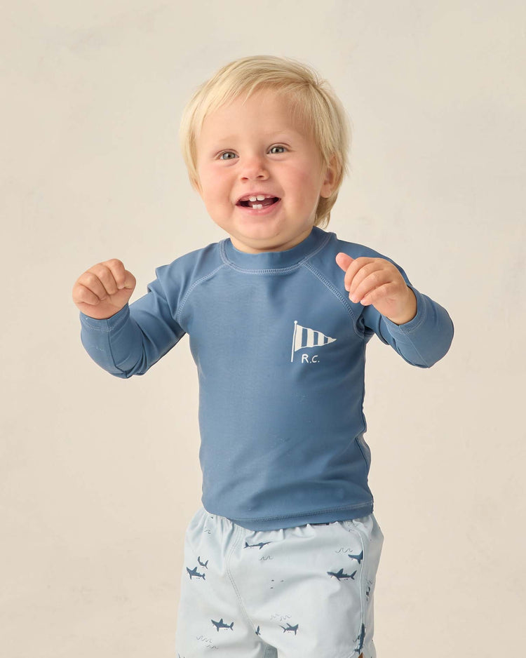 Little rylee + cru kids long sleeve rashguard in navy