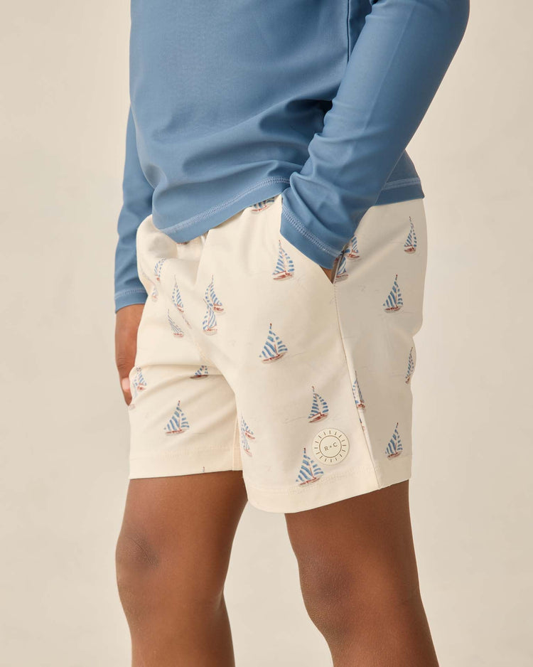 Little rylee + cru kids boardshort in sail