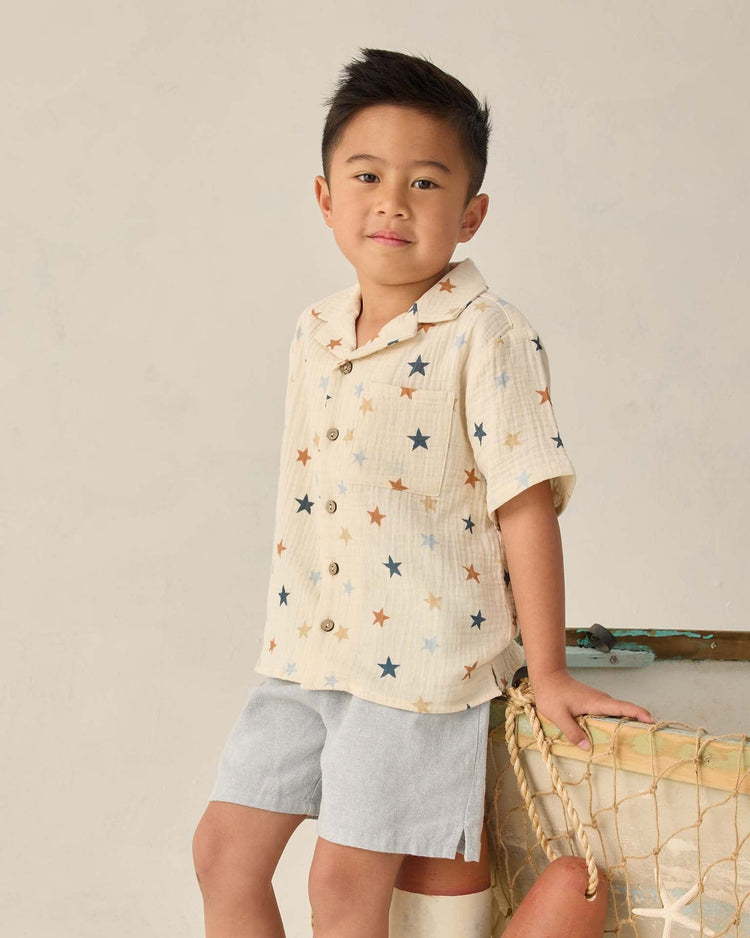 Little rylee + cru kids lapel collar shirt in stars