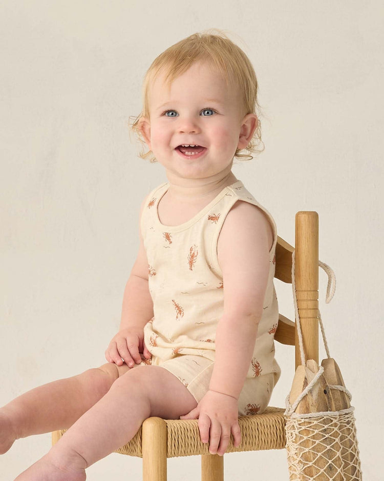 Little rylee + cru kids sleeveless one-piece in lobster