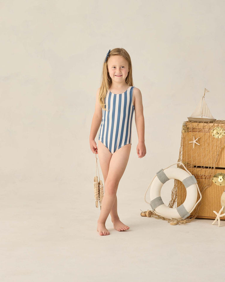 Little rylee + cru kids moxie one-piece in navy stripe