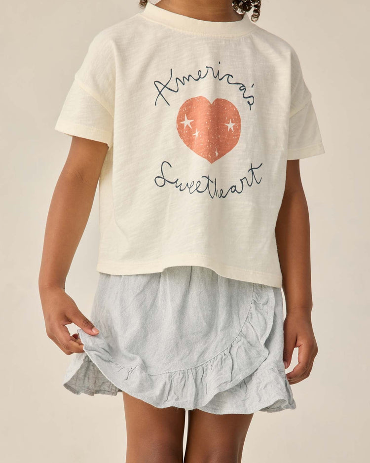 Little rylee + cru kids boxy tee in americas sweetheart