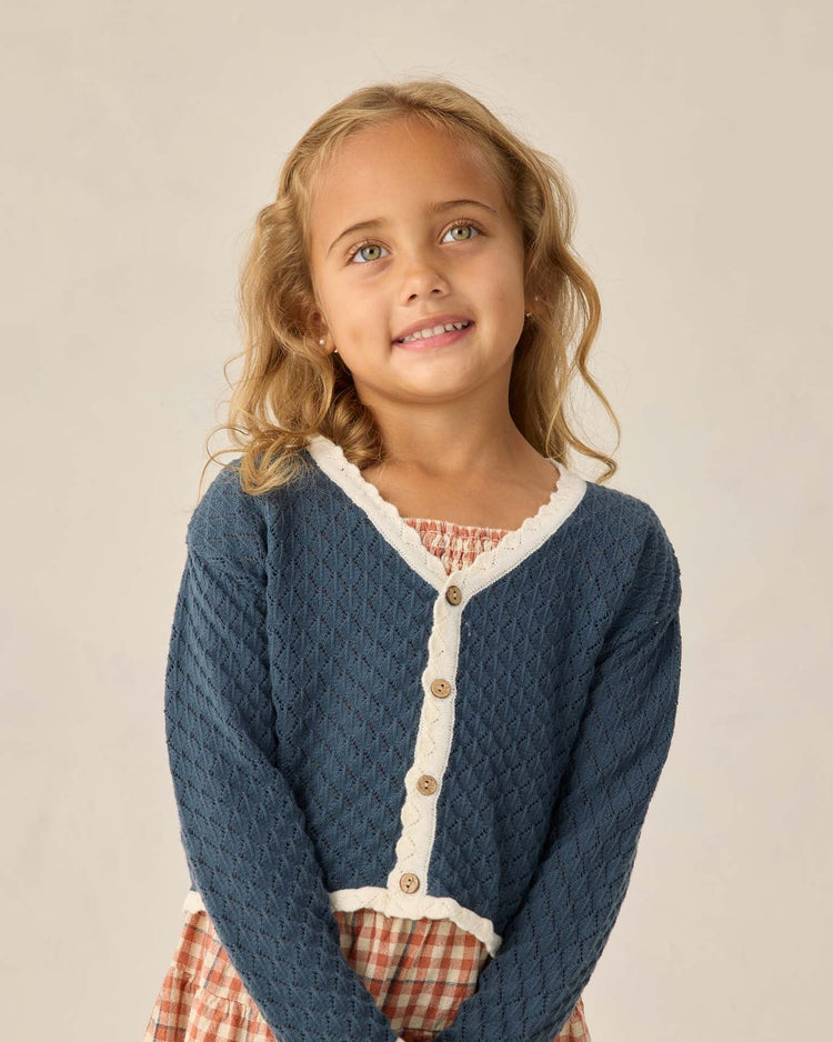 Little rylee + cru kids ella cardigan in navy