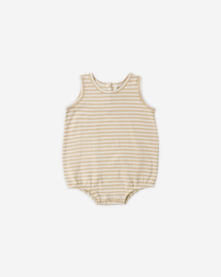 rylee + cru bubble onesie in butterscotch stripe kids Little