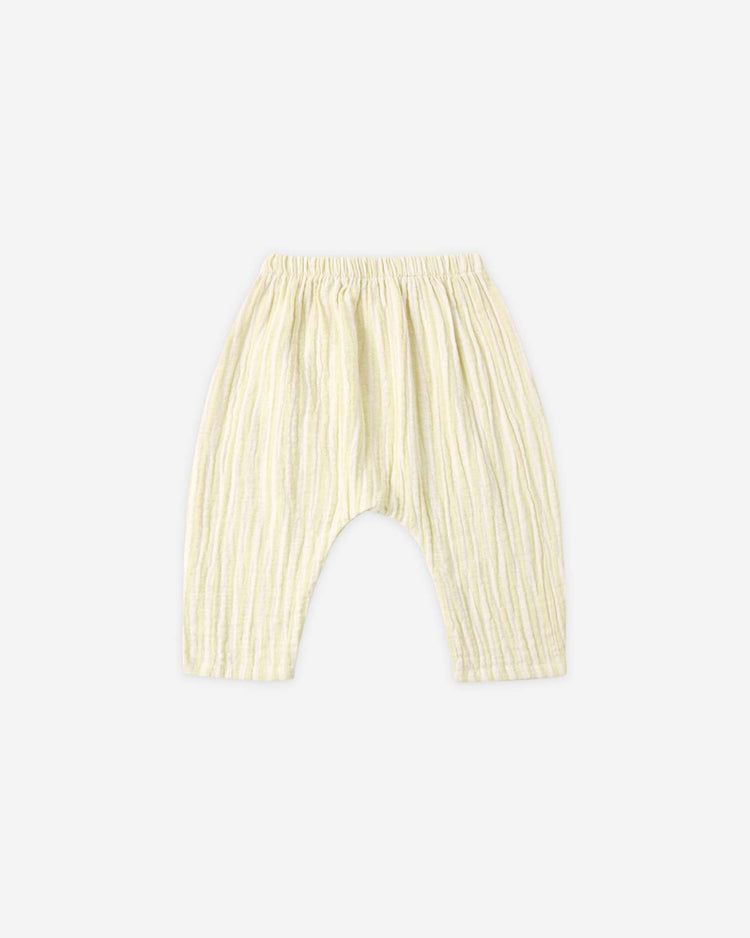 rylee + cru rowan pant in citron stripe baby Little