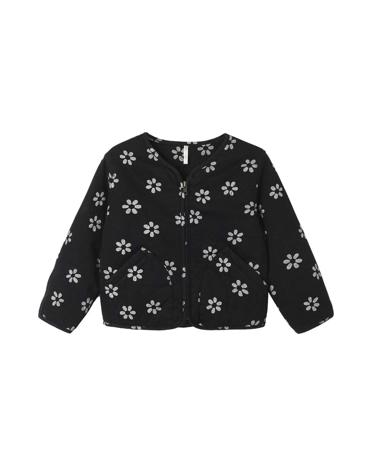 alix quilted jacket in black daisy