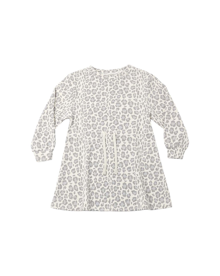 tate dress in blue leopard