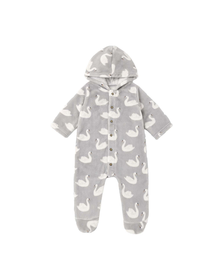 fleece jumpsuit in swans