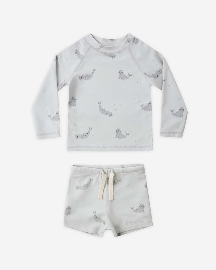 rylee + cru boys rashguard set in seals kids Little