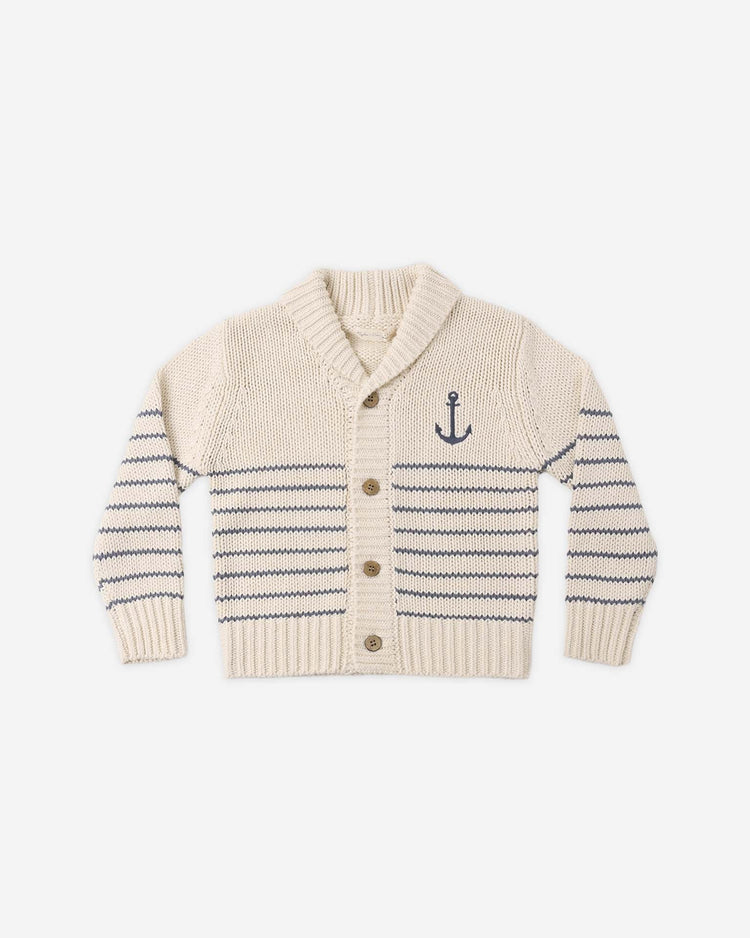 rylee + cru shawl cardigan in natural & marine kids Little