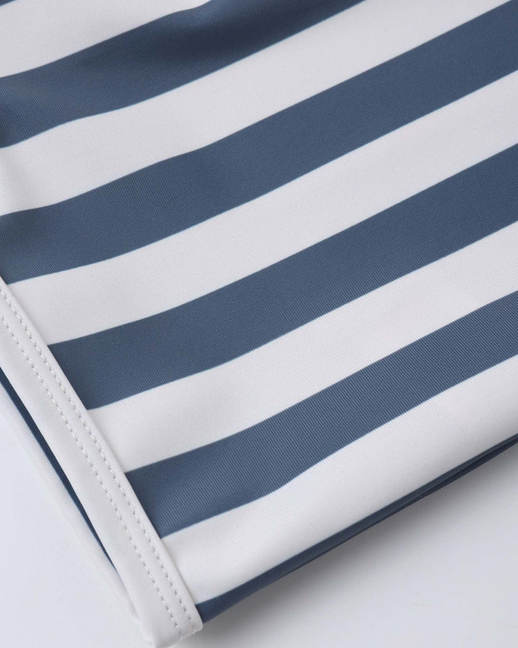 Little rylee + cru kids shorty one-piece in navy stripe