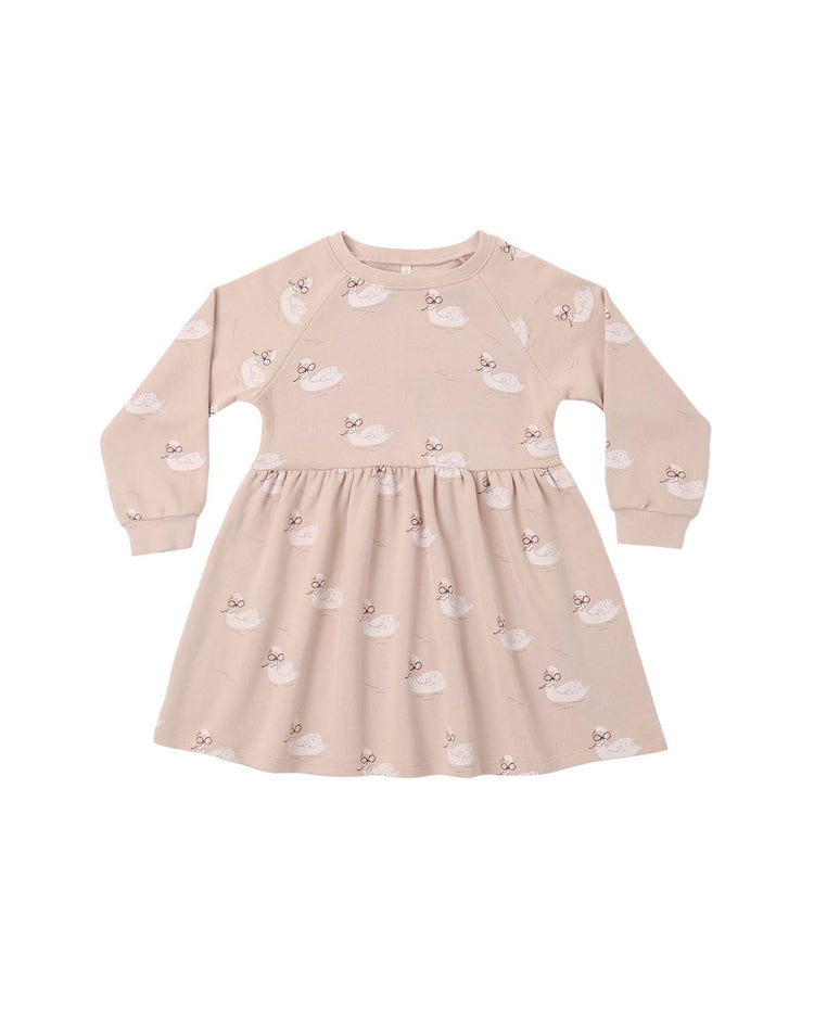 raglan dress in swans