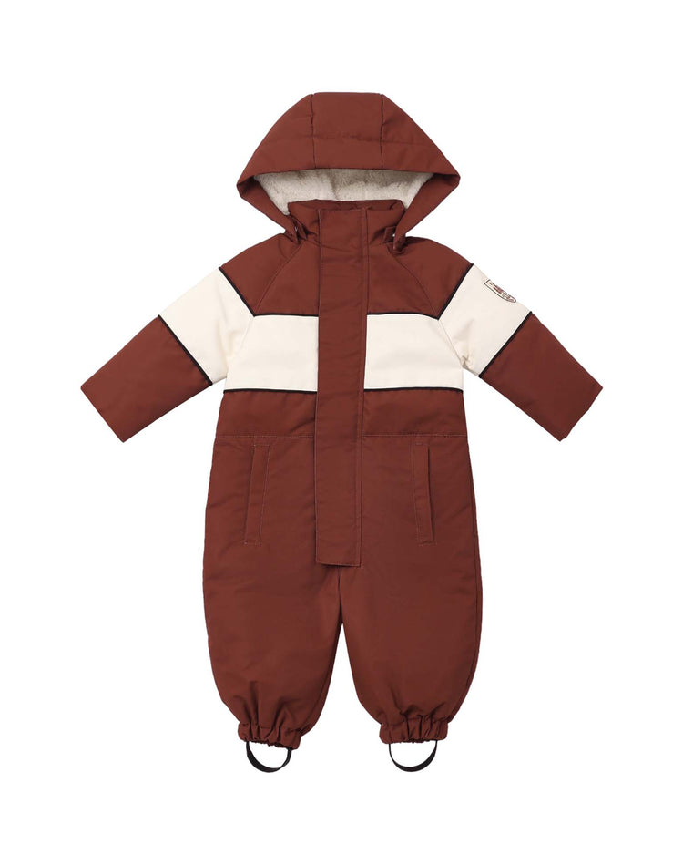 ski snowsuit in brick