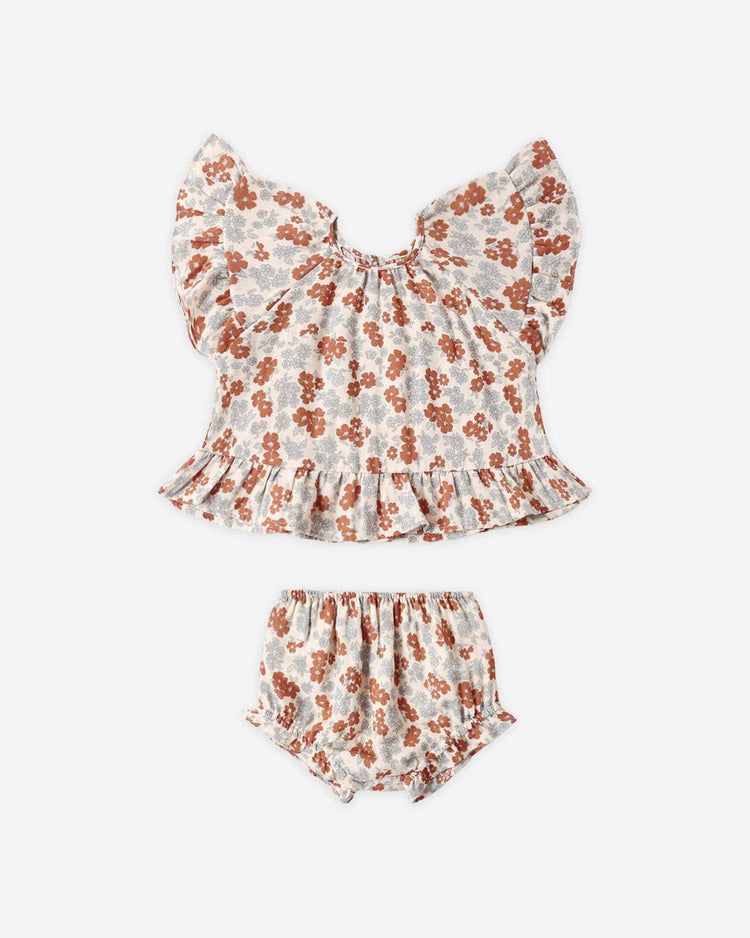 Little rylee + cru kids butterfly top & bloomer set in americana floral