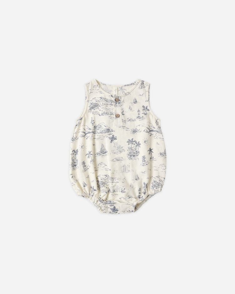 rylee + cru beau romper in ocean toile kids Little