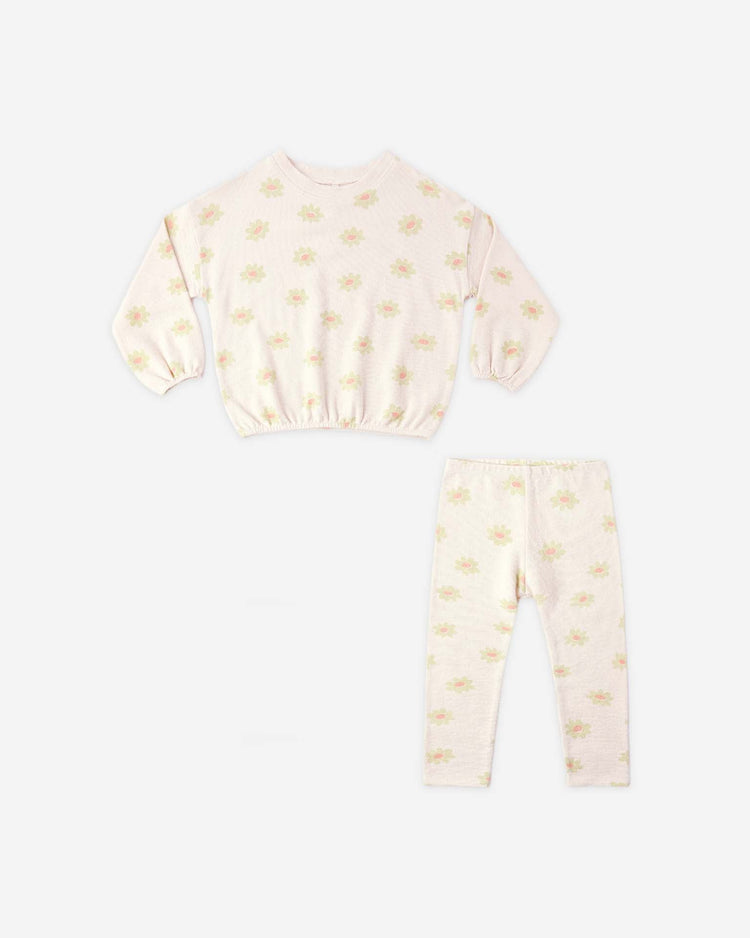 rylee + cru spongey knit set in yellow daisy kids Little