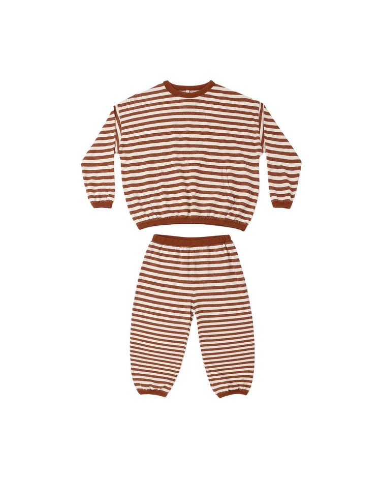 relaxed set in brick stripe