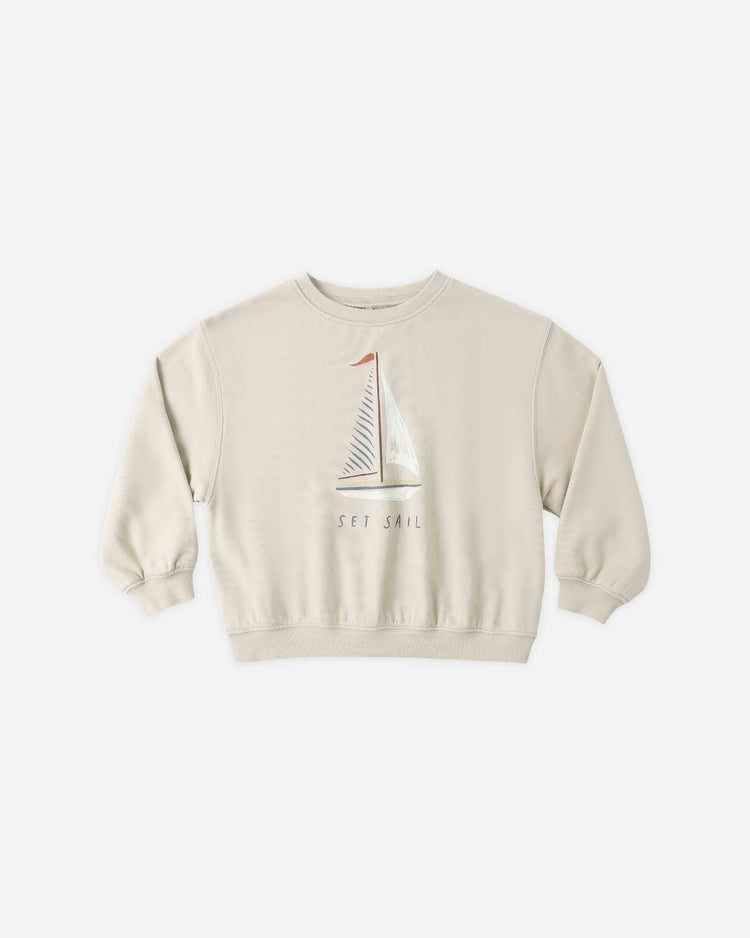 rylee + cru oversized sweatshirt in set sail kids Little