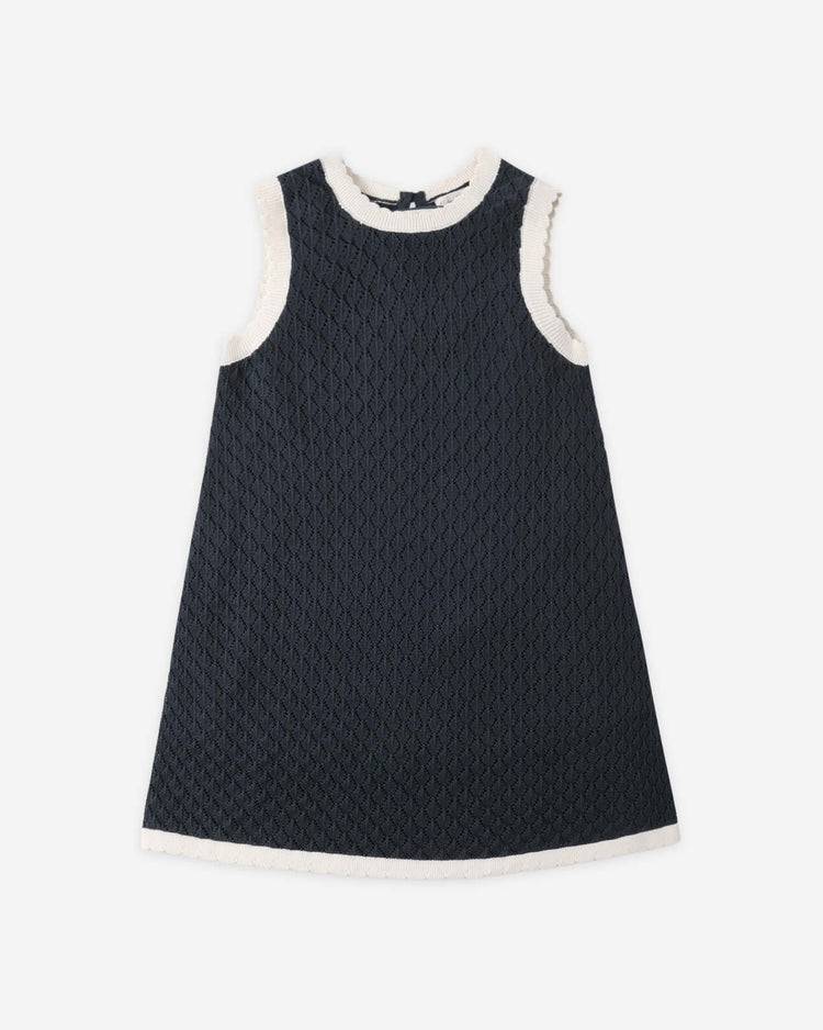 Little rylee + cru kids crochet tank mini dress in navy