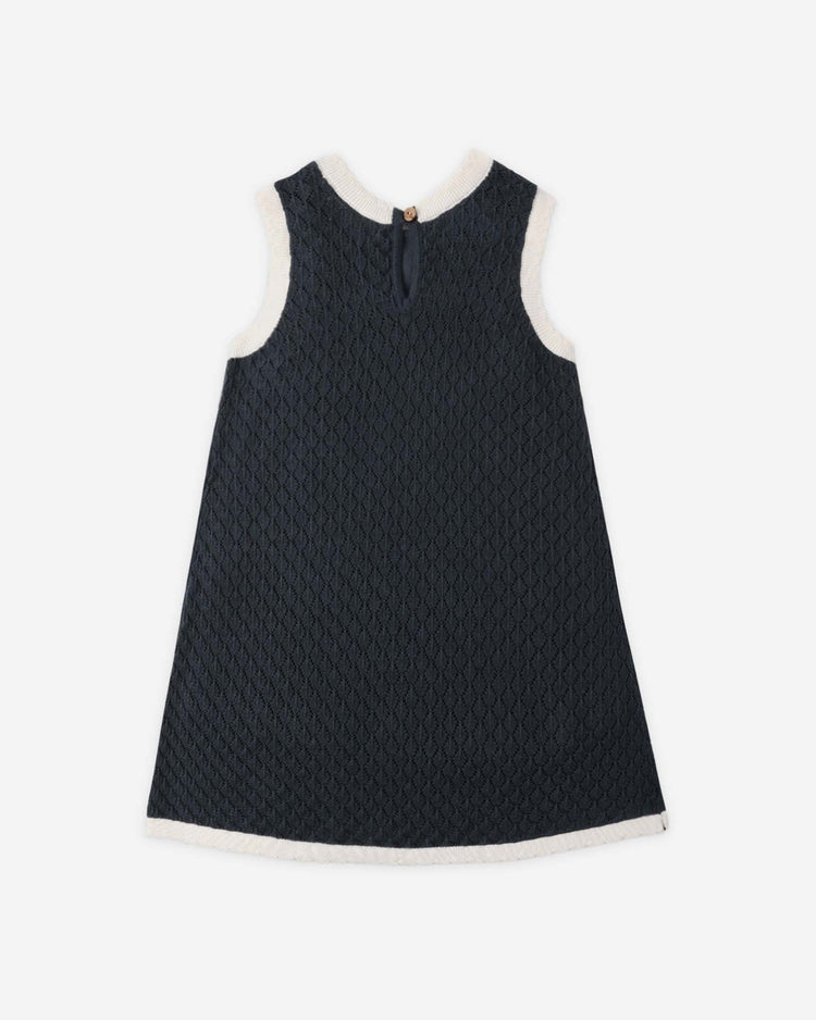 Little rylee + cru kids crochet tank mini dress in navy