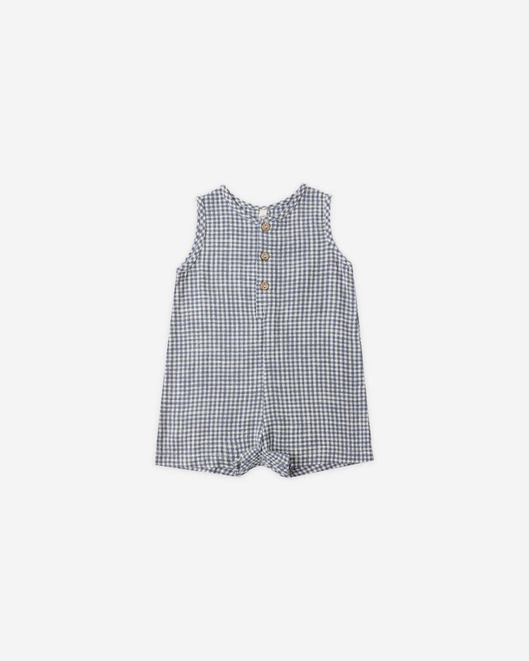 rylee + cru mavrick romper in marine gingham kids Little