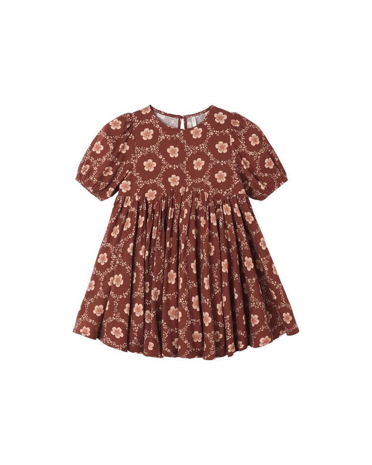 rose dress in brick daisies