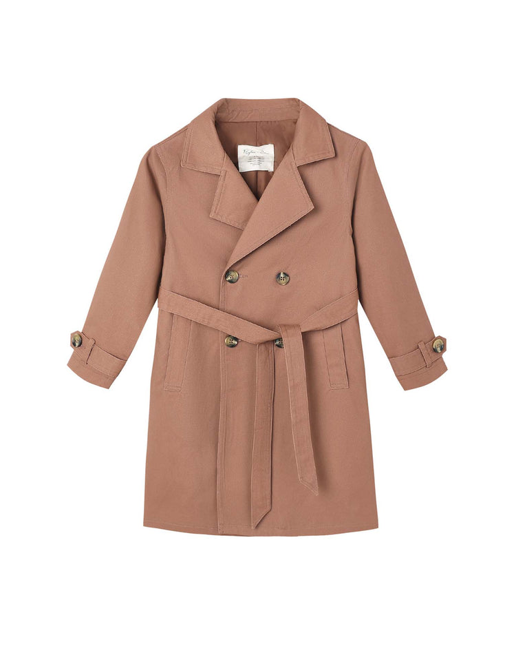 trench coat in clay