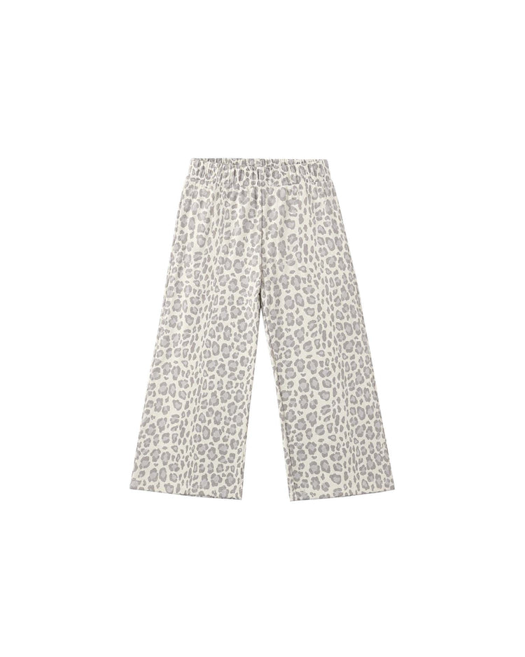 wide leg sweatpant in blue leopard