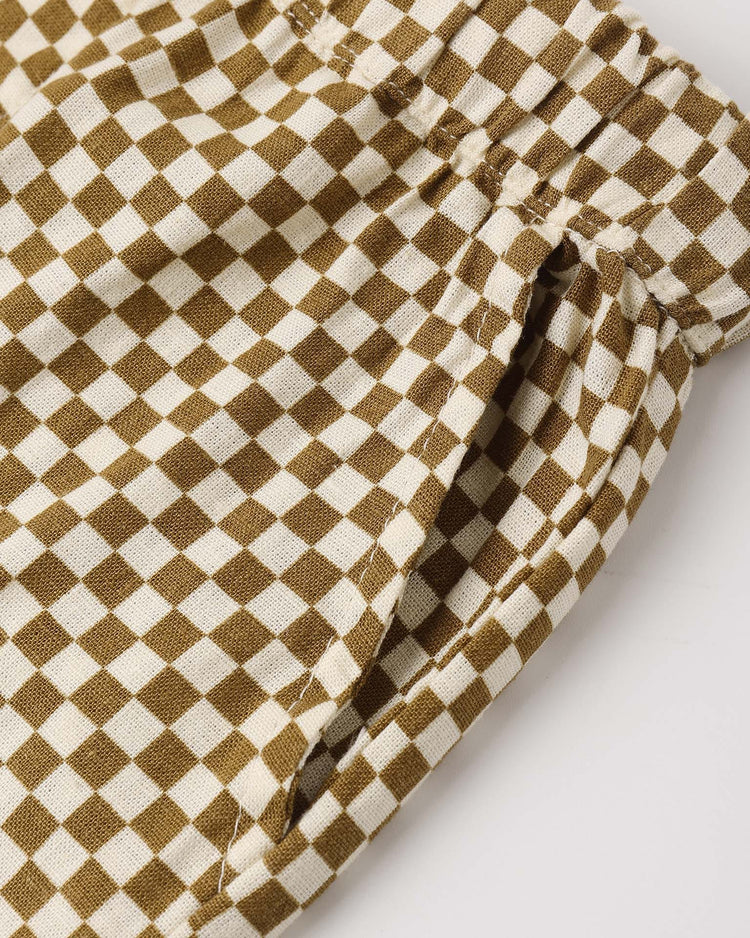 rylee + cru perry short in ocre check kids Little