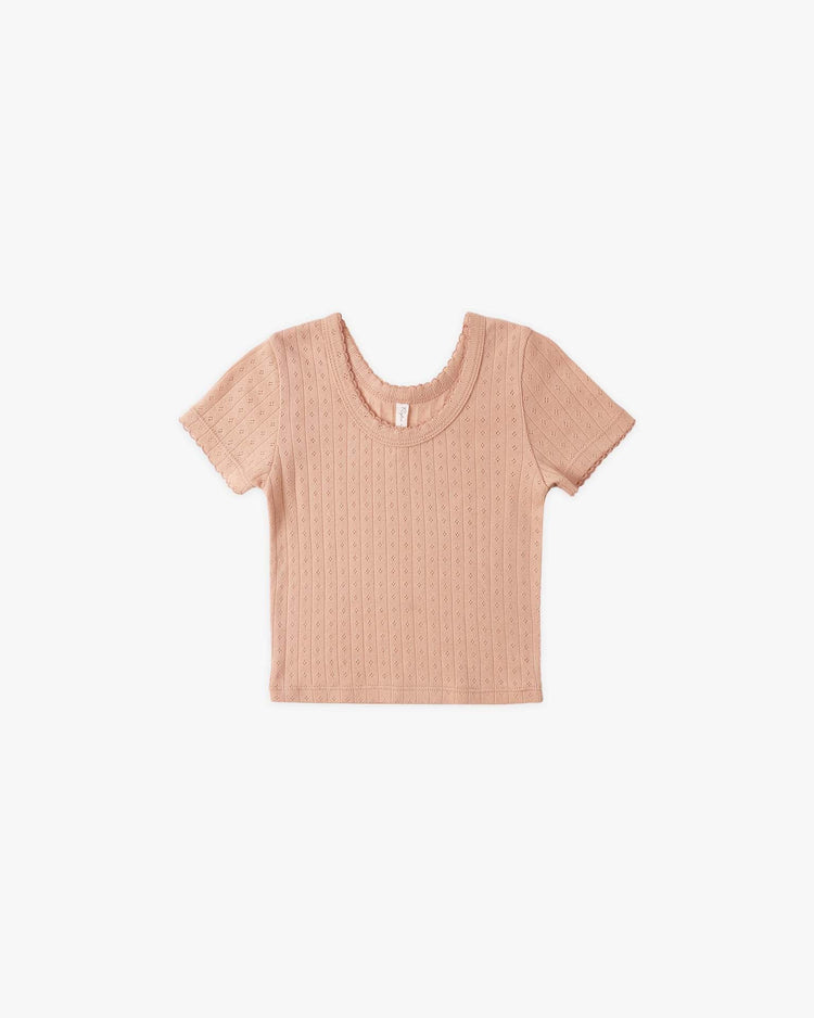 rylee + cru pointelle tee in melon kids Little