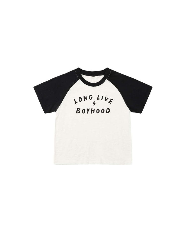raglan short sleeve tee in long live boyhood