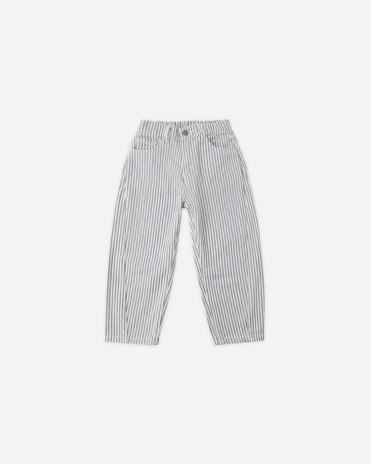rylee + cru barrel pant in railroad stripe kids Little