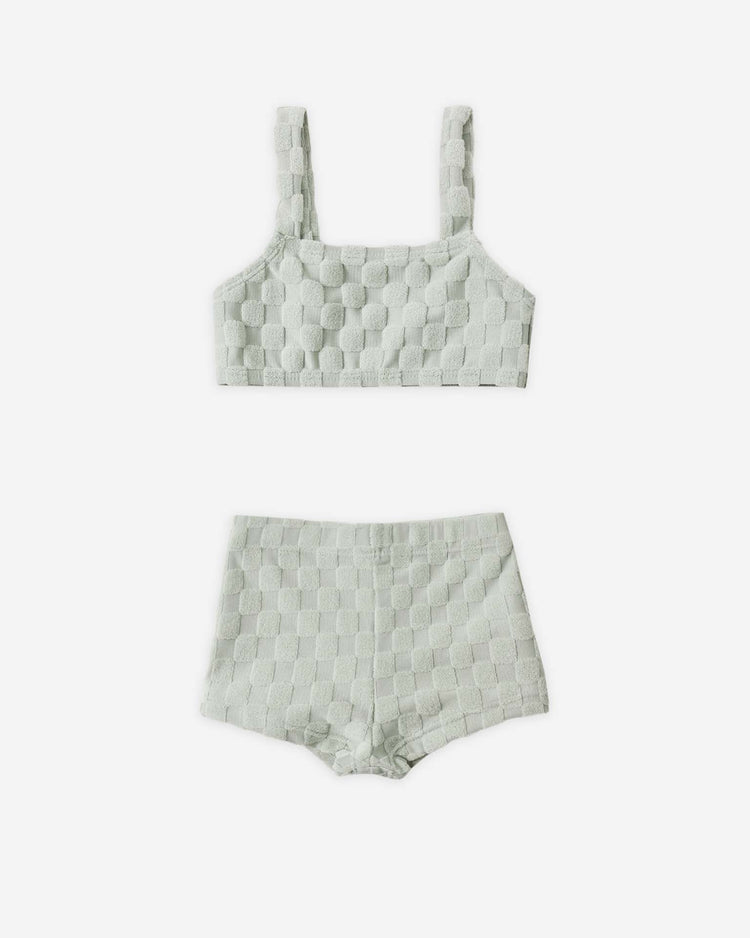 rylee + cru dylan bikini in sage check kids Little