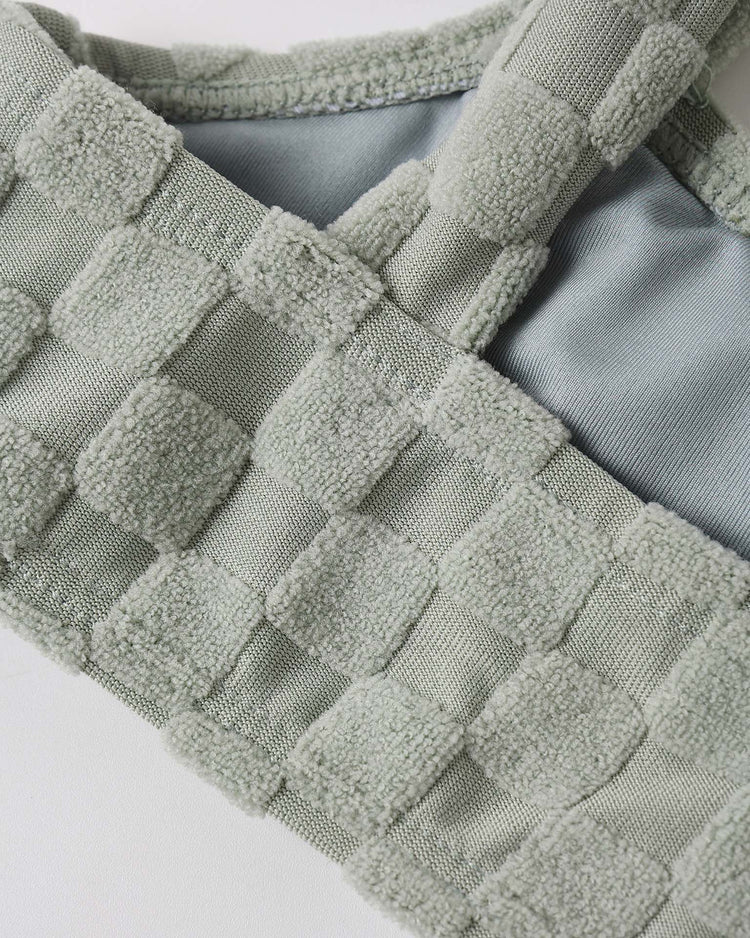 rylee + cru dylan bikini in sage check kids Little