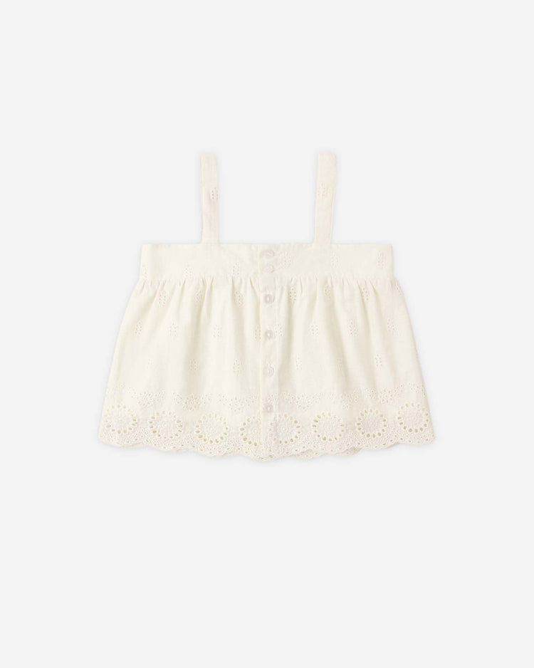 rylee + cru eyelet swing top in ivory kids Little