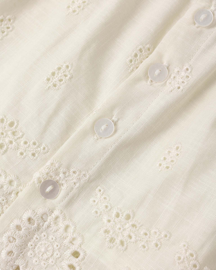 rylee + cru eyelet swing top in ivory kids Little