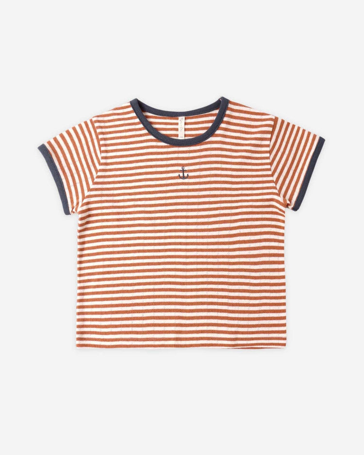 Little rylee + cru kids pointelle tee in poppy stripe