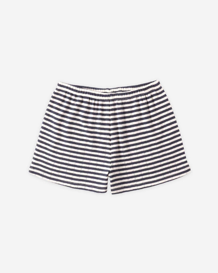 Little rylee + cru kids pointelle shorts in navy stripe