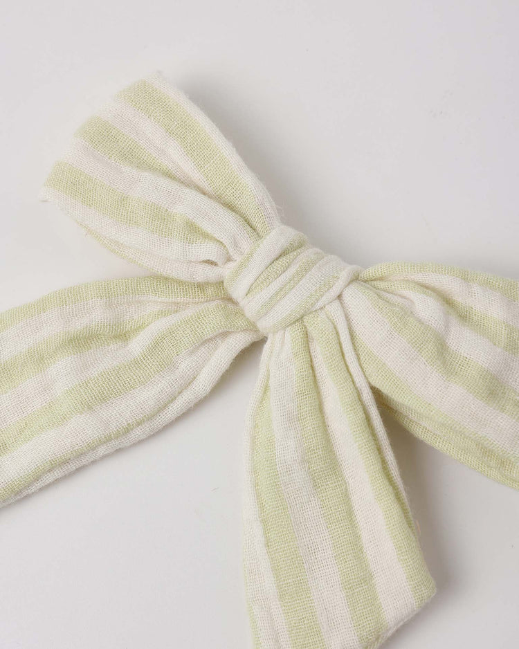 rylee + cru bow in citron ivory stripe accessories Little