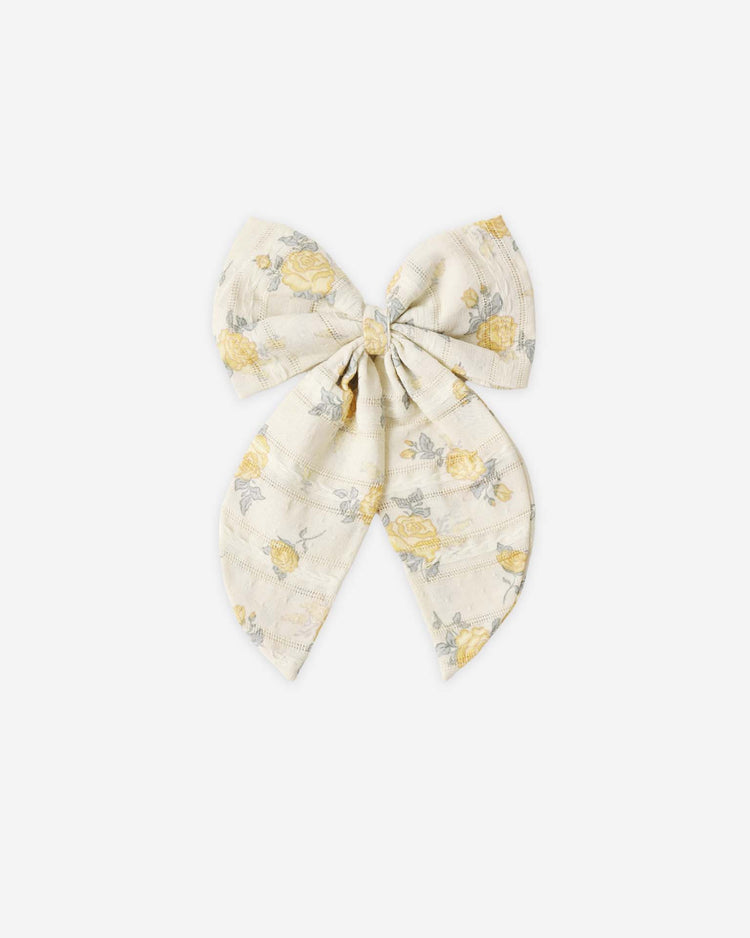 rylee + cru oversized bow in lemon ditsy flower accessories Little
