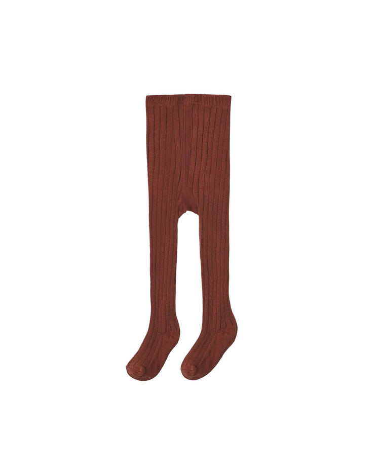 ribbed tights in brick