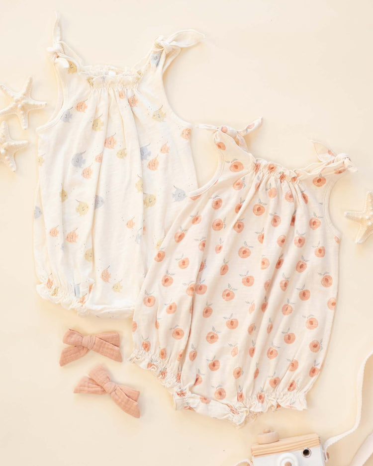 rylee + cru shoulder tie bubble in peaches kids Little