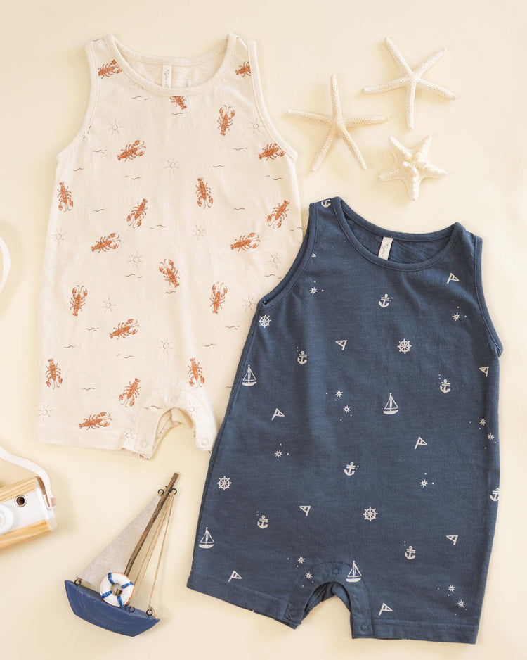Little rylee + cru kids sleeveless one-piece in lobster