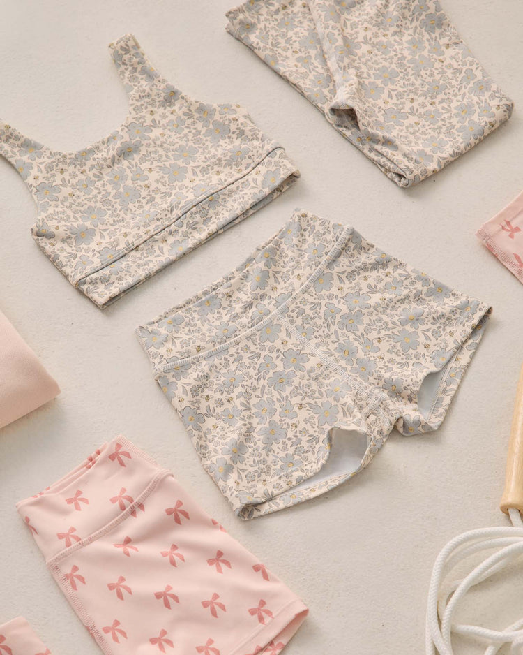 rylee + cru swift sports bra in blue meadow kids Little