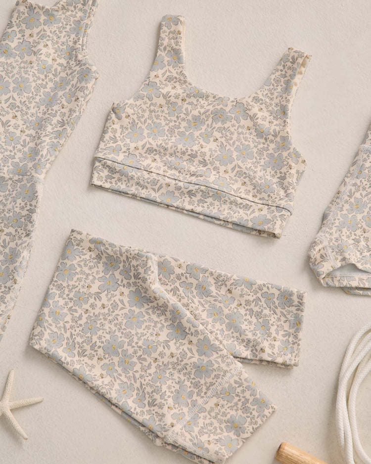 rylee + cru swift sports bra in blue meadow kids Little