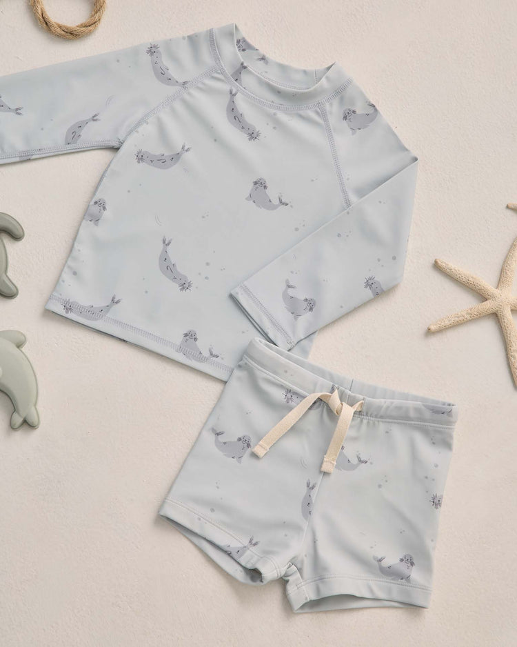 rylee + cru boys rashguard set in seals kids Little